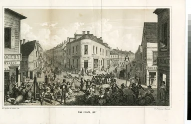 Five Points, 1827, graviert von McSpedon und Baker, 1855